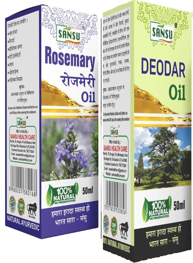 Sansu Rosemery OIl, Natural Ayurvedic 50ml With Devdar oil, Cedarwood oil, 50ml (Combo Pack) - Image 1