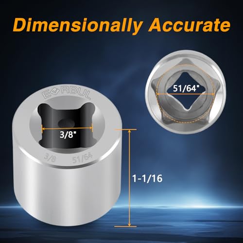 EVRBUL Stainless Steel Penta Socket 3/8" Drive 51/64" 5-Point Utility Impact Socket for 5 Point Nuts on Fire Hydrant Curb Cover or Valve - Image 4