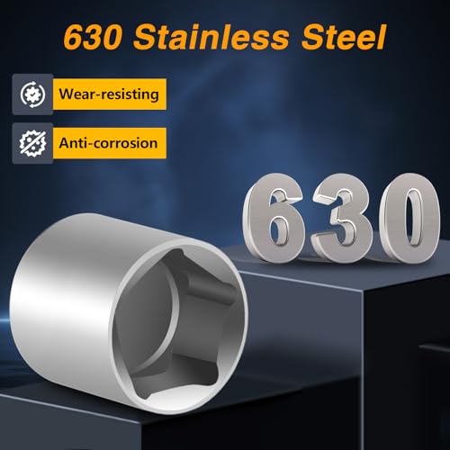 EVRBUL Stainless Steel Penta Socket 3/8" Drive 51/64" 5-Point Utility Impact Socket for 5 Point Nuts on Fire Hydrant Curb Cover or Valve - Image 2
