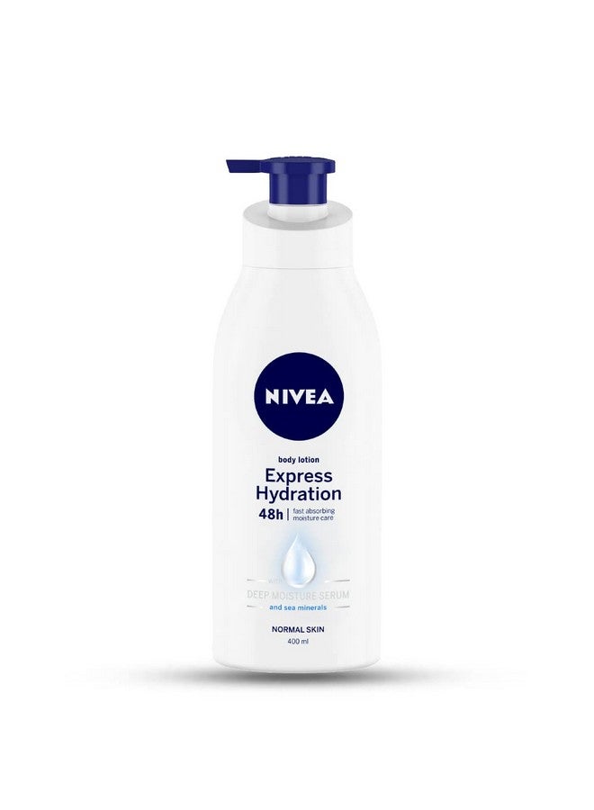 NIVEA Express Hydration 400ml Body Lotion | 48 H Moisturization & Hydration for Summer | Goodness of Sea Minerals & Deep Moisture Serum | Non Greasy & Healthy Looking Skin |For All Skin Types