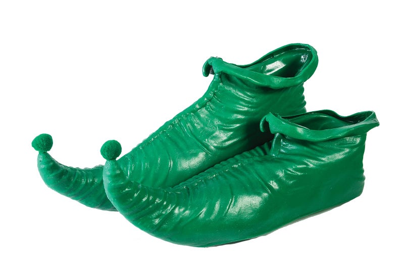Rubies Green PVC Elf Shoes for Adults, Unisex One Size - Image 1