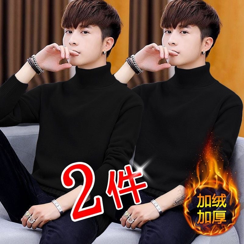 2023 New Style Inner Wear Fashionable Men'S German Top Semi-High Collar Base Shirt Double-Sided Fleece-Lined Long-Sleeved T-Shirt - Image 2