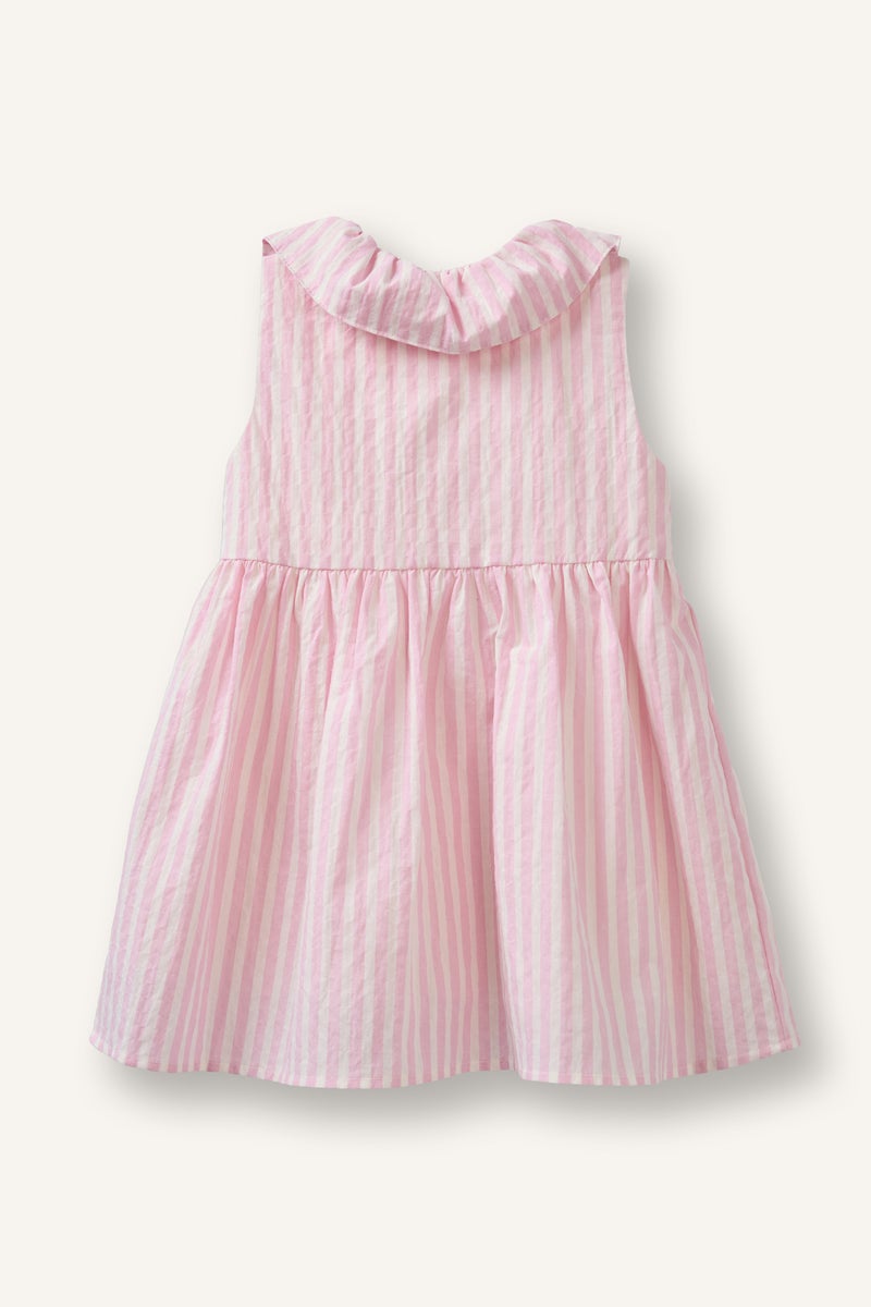 DeFacto Pink BabyGirl Baby Girl Striped Strappy Woven Dress Casual - Image 3