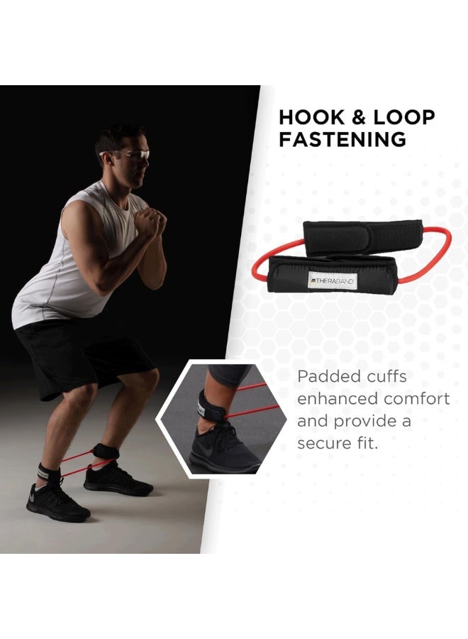 TheraBand Professional Latex Resistance Tubing with Padded Cuffs – 12-Inch Heavy Duty Resistance Band for Physical Therapy, Pilates & Home Workouts – Includes Comfort Grips - Image 3