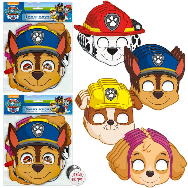 Unique Paw Patrol Party Favors and Birthday Decorations | Paw Patrol Masks 16 Pack | Officially Licensed Party Supplies - Image 1