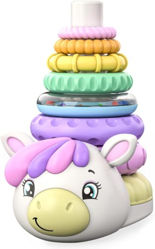 Move2Play Stacking Toy Includes 7 Unique Rings Montessori Development Baby Gift for 1 Year Old Boys Girls Ages 06 9 10 12 18 Months Unicorn Stacker - Image 1
