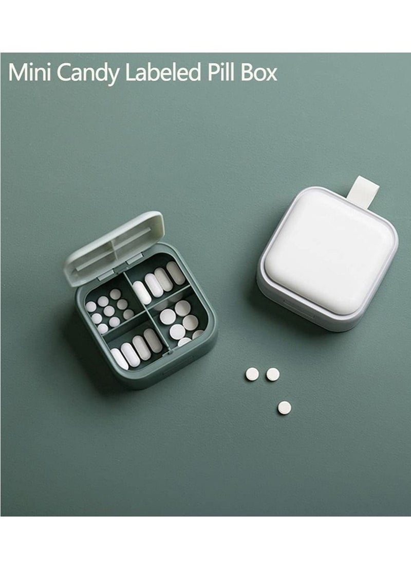 SYOSI Small Pill Case Pill Box Travel Daily Pill Organizer Portable Pretty Pill Container for Purse Pocket Compact Medicine Holder for Fish Oils Supplements White  - Image 5