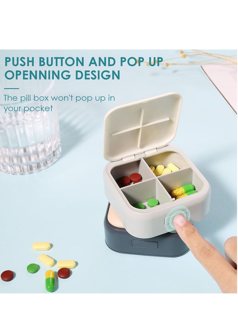 SYOSI Small Pill Case Pill Box Travel Daily Pill Organizer Portable Pretty Pill Container for Purse Pocket Compact Medicine Holder for Fish Oils Supplements White  - Image 2