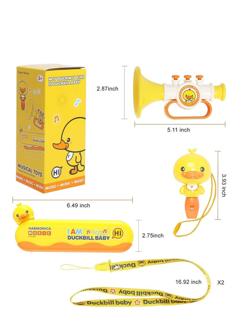 Musical Instruments Toy Set for Toddlers 1-3, Includes Trumpet, Harmonica, and Whistle, Perfect for Early Learning and Preschool Education, Ideal Birthday Gifts for Boys and Girls, 3 Pieces. - Image 3