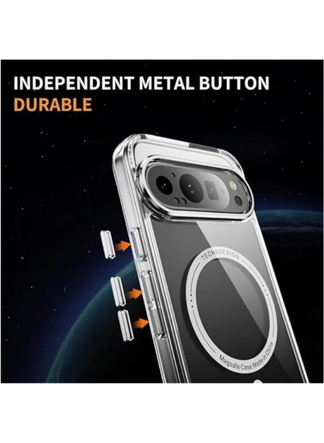 Clear Magnetic Case Compatible with Google Pixel 9 Pro, 【Compatible with Mag-Safe】 【Military Grade Drop Protection】【No-Yellowing】 Slim Metal on Phone Case for Pixel 9 Pro - Image 5