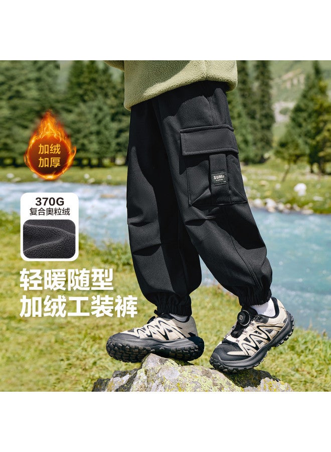 Zuoxi Boys' Cargo Pants - Spring/fall Outdoor Mountain Style Kids' Trousers, Autumn Long Pants, Casual Cuffed Pants, Trendy Mid-to-large Size Children's Wear - Image 2