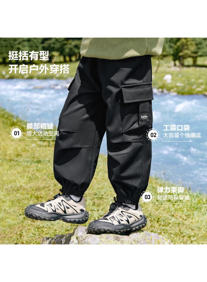 Zuoxi Boys' Cargo Pants - Spring/fall Outdoor Mountain Style Kids' Trousers, Autumn Long Pants, Casual Cuffed Pants, Trendy Mid-to-large Size Children's Wear - Image 4