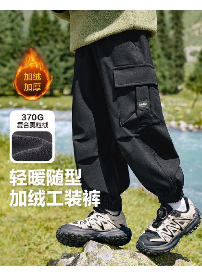 Zuoxi Boys' Cargo Pants - Spring/fall Outdoor Mountain Style Kids' Trousers, Autumn Long Pants, Casual Cuffed Pants, Trendy Mid-to-large Size Children's Wear - Image 1