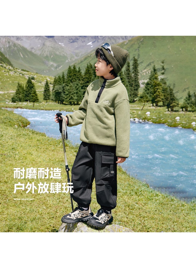 Zuoxi Boys' Cargo Pants - Spring/fall Outdoor Mountain Style Kids' Trousers, Autumn Long Pants, Casual Cuffed Pants, Trendy Mid-to-large Size Children's Wear - Image 5