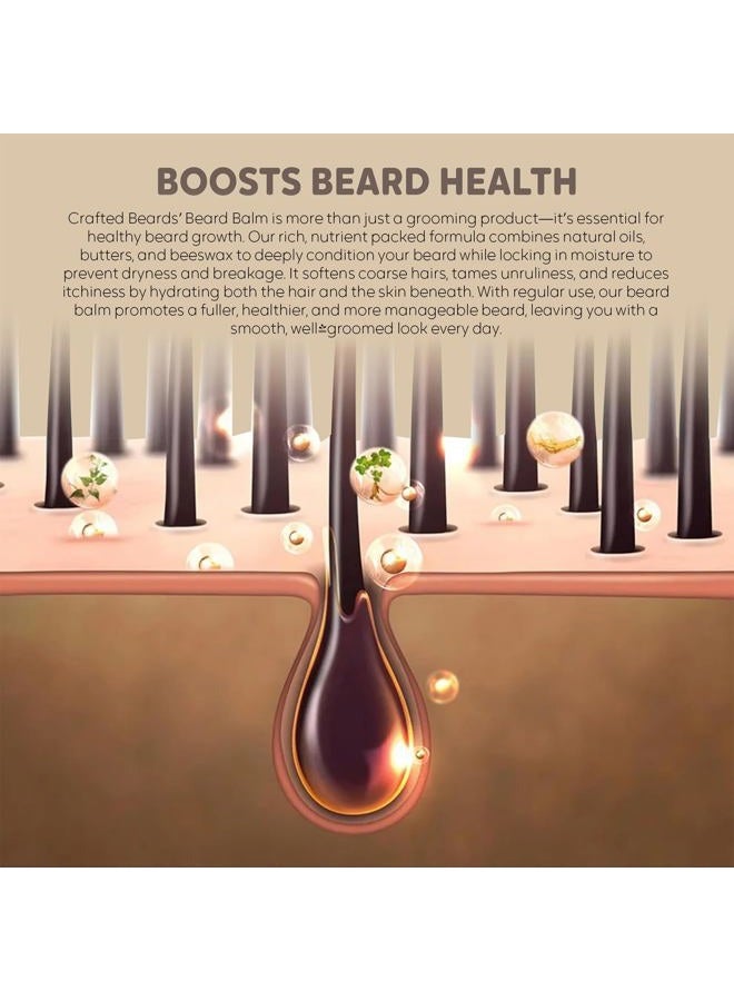 Crafted Beards Care Kit - Softer, Smoother, Moisturized - Oil and Balm - Gift Set (Sandalwood Bourbon) - Image 4