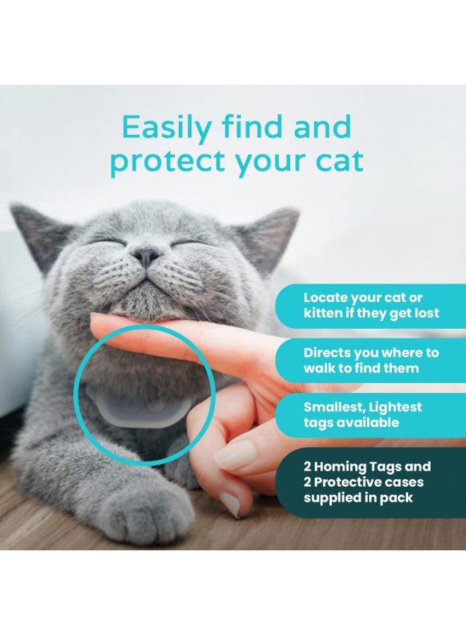 TabCat Homing Tags تابكات V2 متتبع للقطط والقطط الصغيرة - أكثر دقة من نظام تحديد المواقع - بدون اشتراك شهري - يتضمن 2 علامة تحديد ومجموعتين من الحافظات المقاومة للماء - للقطط الداخلية والخارجية - علامات صغيرة وخفيفة الوزن - Image 2