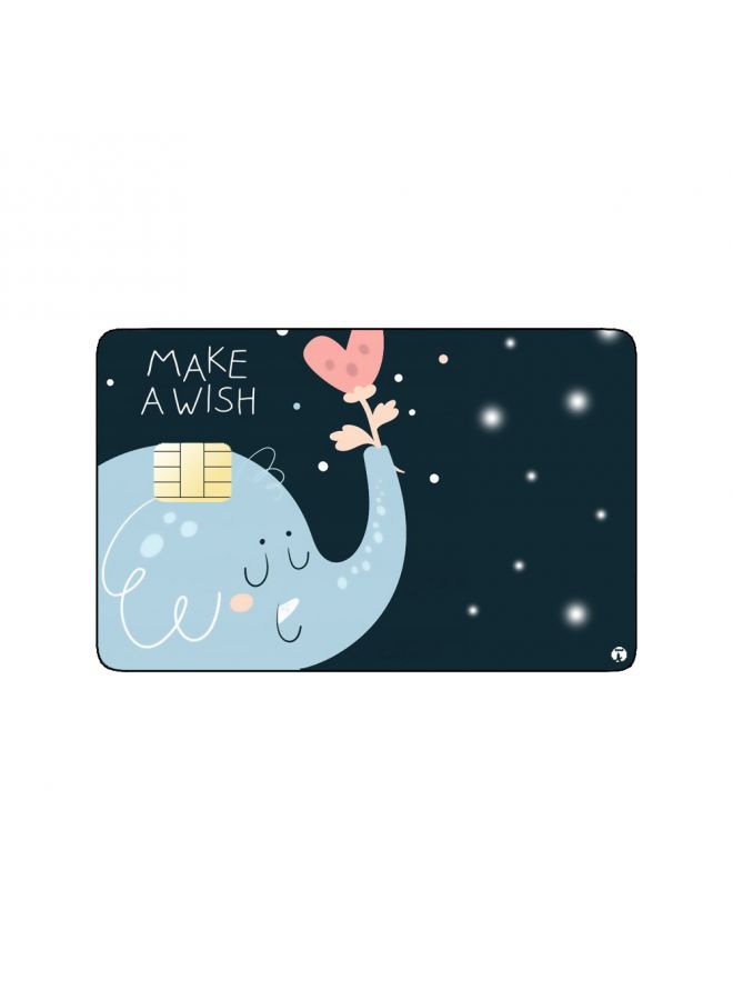 RKN PRINTED BANK CARD STICKER Make A Wish With Elephant Drawing With Heart - Image 1