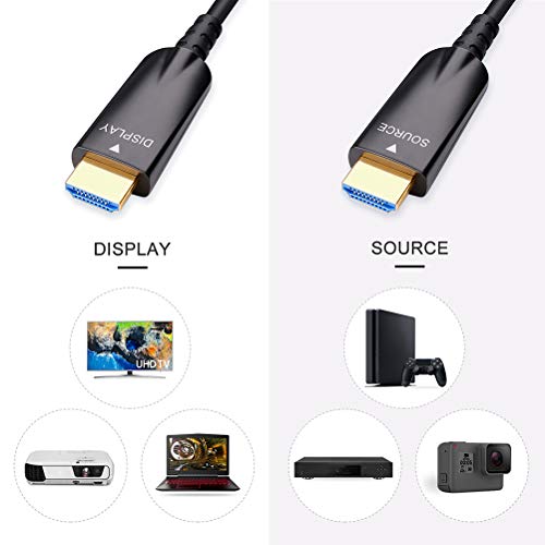 DTECH 328 Feet Fiber Optic HDMI Cable 4K 60Hz 1080p Ultra HD Video 3D HDCP CEC High Speed HDMI Cord (100 Meters, Black) - Image 2