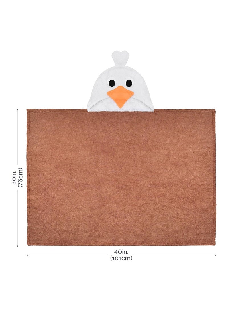 Natemia Premium Hooded Baby Towels - Ultra Soft Baby Bath Towel with Animal Design, Toddler Bath Towel, Newborn Towels for Boys and Girls, Made in Turkey - Brown Eagle - Image 2