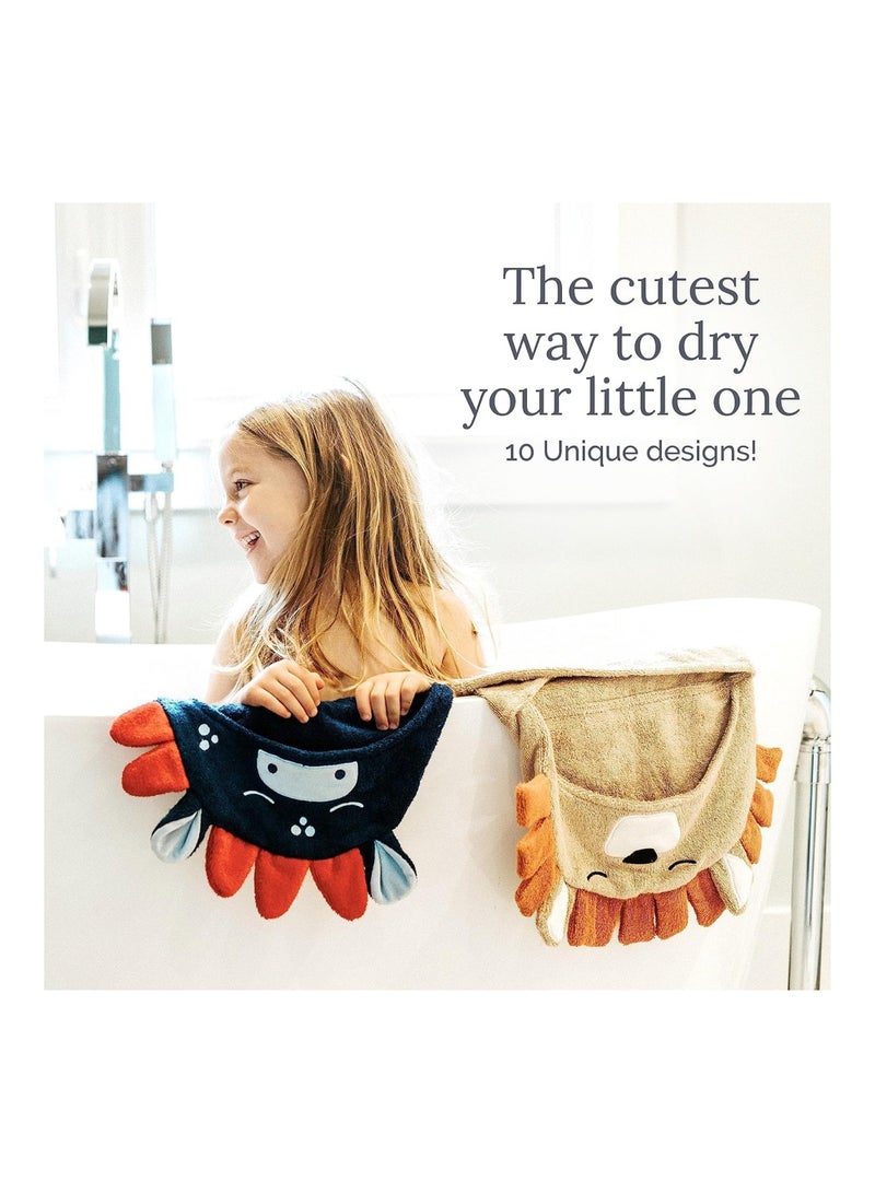 Natemia Premium Hooded Baby Towels - Ultra Soft Baby Bath Towel with Animal Design, Toddler Bath Towel, Newborn Towels for Boys and Girls, Made in Turkey - Brown Eagle - Image 3