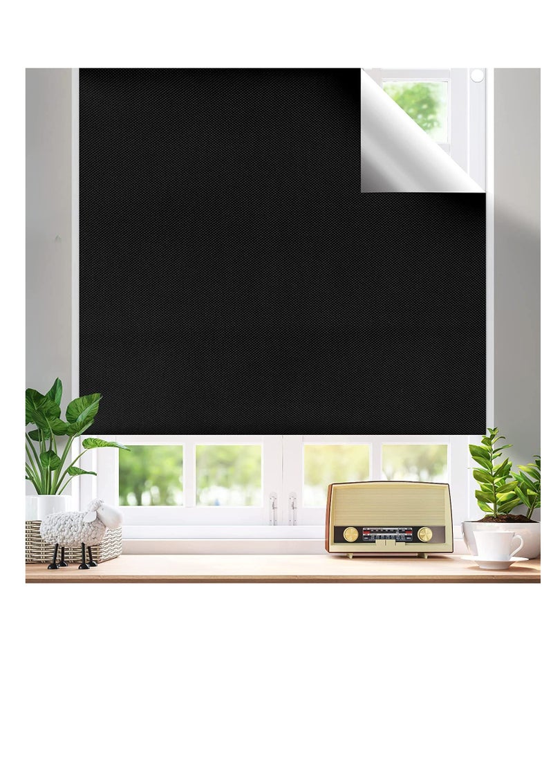 EHOME - Blackout Curtains for Bedroom, 145*100cm Portable Blackout Blinds ,Blackout Window Film, Temporary Blackout Shades for Windows Cover Nursery Trave, Black - Image 1