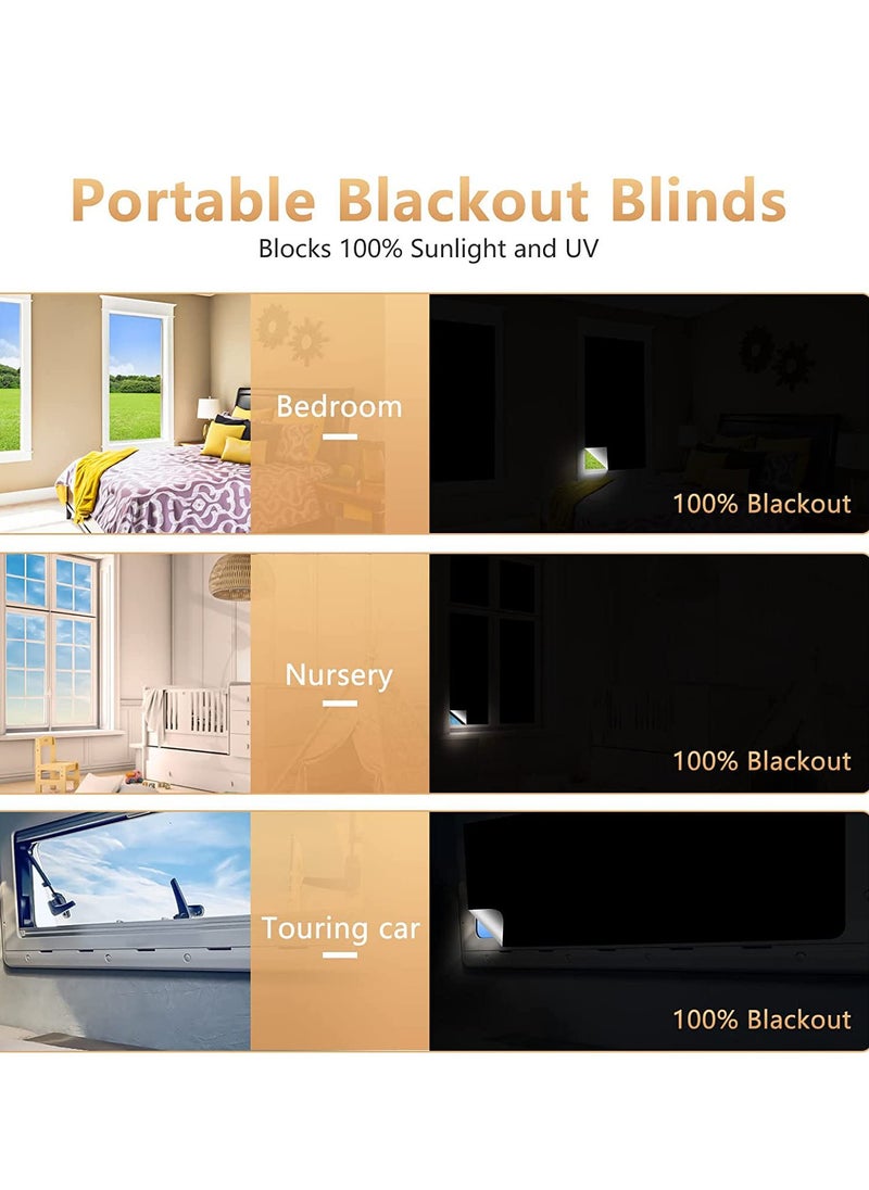 EHOME - Blackout Curtains for Bedroom, 145*100cm Portable Blackout Blinds ,Blackout Window Film, Temporary Blackout Shades for Windows Cover Nursery Trave, Black - Image 1