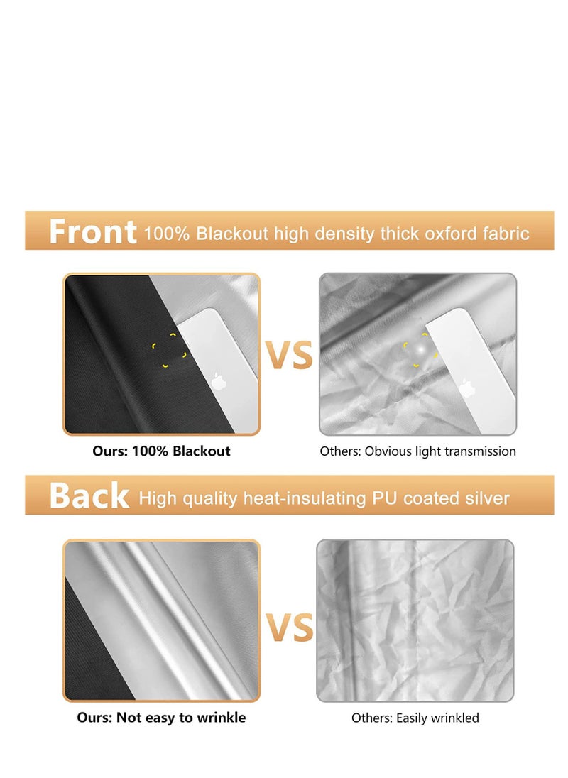 EHOME - Blackout Curtains for Bedroom, 145*100cm Portable Blackout Blinds ,Blackout Window Film, Temporary Blackout Shades for Windows Cover Nursery Trave, Black - Image 1