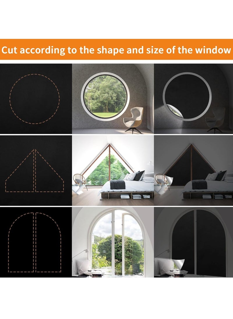 EHOME - Blackout Curtains for Bedroom, 145*100cm Portable Blackout Blinds ,Blackout Window Film, Temporary Blackout Shades for Windows Cover Nursery Trave, Black - Image 1