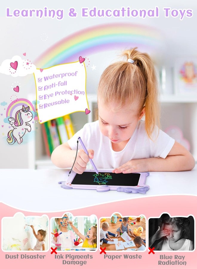 KOKODI LCD Writing Tablet for 3 4 5 6 7 8 Years Old Kids, Colorful Doodle Board, Writing Drawing Tablet, Educational Learning Toys Christmas Birthday Gift for Girl, Purple - Image 4