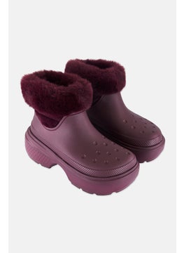 crocs Women Stomp Lined Slip On Boots, Burgundy  - Image 1