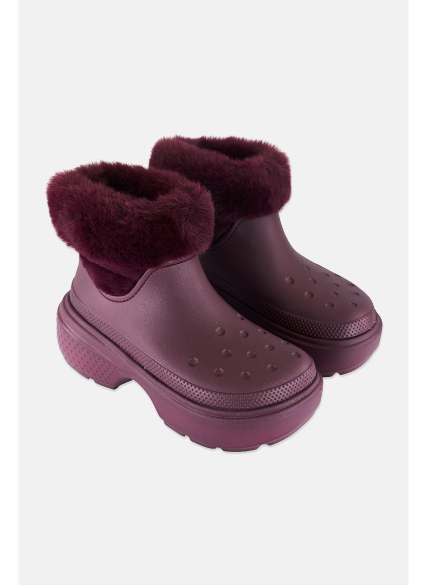 crocs Women Stomp Lined Slip On Boots, Burgundy  - Image 1