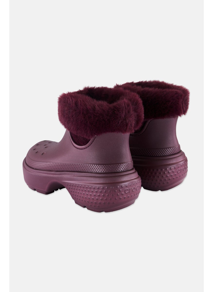 crocs Women Stomp Lined Slip On Boots, Burgundy  - Image 2