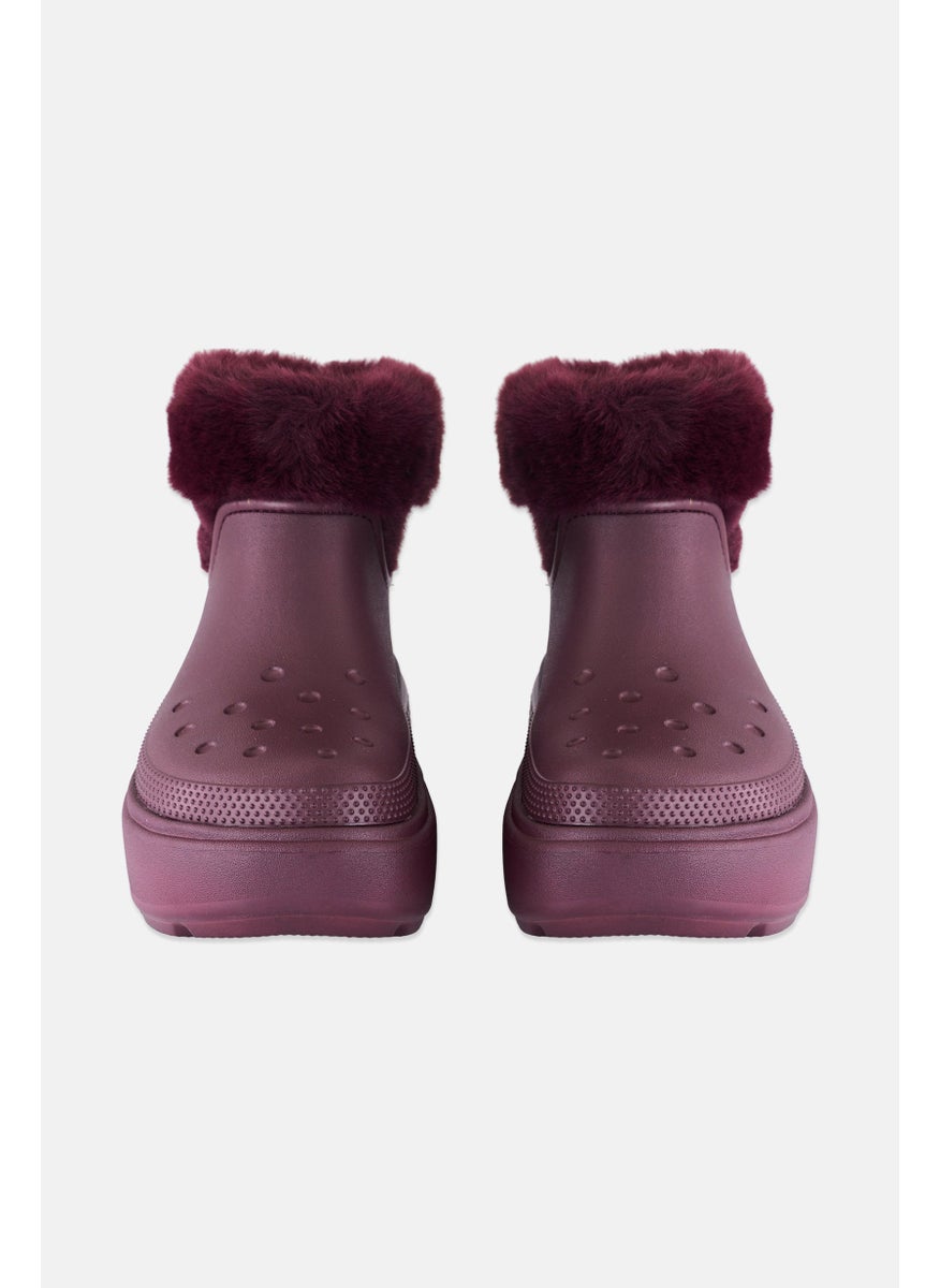 crocs Women Stomp Lined Slip On Boots, Burgundy  - Image 3