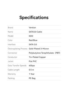 فينشن كابل VENTION SATA3.0 بطول 0.5 متر باللون الأزرق، رقم الموديل KDDSD  - Image 4
