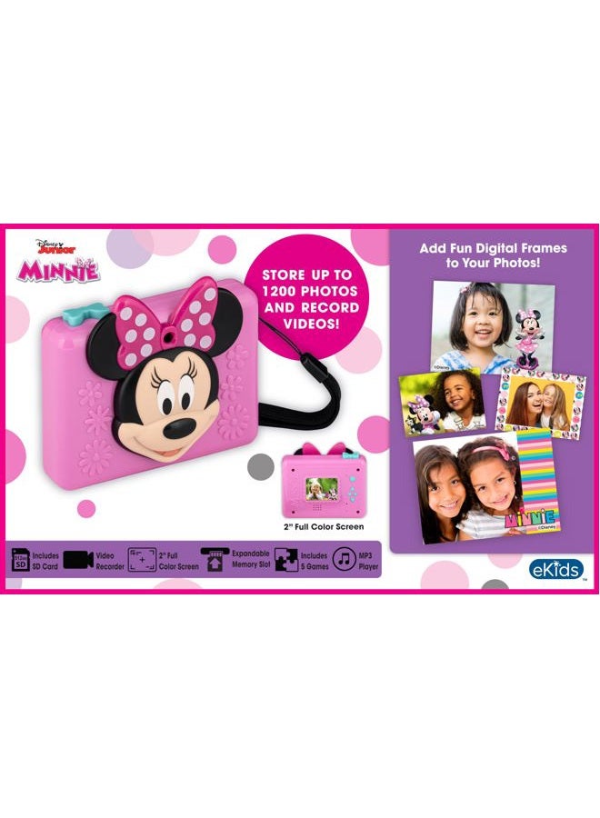eKids Minnie Mouse Kids Camera with SD Card, Digital Camera for Kids with Video Recording and Built-in Digital Stickers (Minnie) - Image 2
