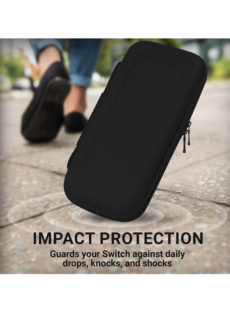 Generic - 12 PCS Set, Carrying Case for Nintendo Switch OLED Console, Portable Travel Carry Case, Include Screen Protector, Protective Cover Case, Data Cable, Kickstand and Thumb Grip Caps - Image 1