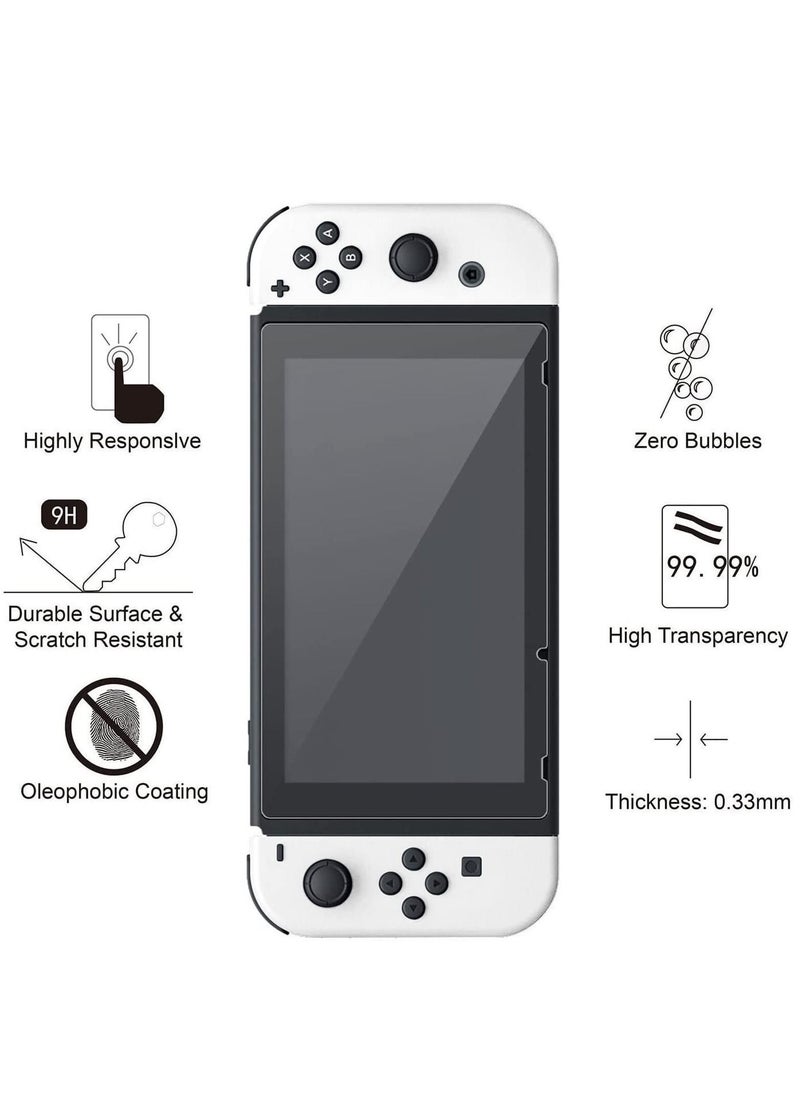 Generic - 12 PCS Set, Carrying Case for Nintendo Switch OLED Console, Portable Travel Carry Case, Include Screen Protector, Protective Cover Case, Data Cable, Kickstand and Thumb Grip Caps - Image 1