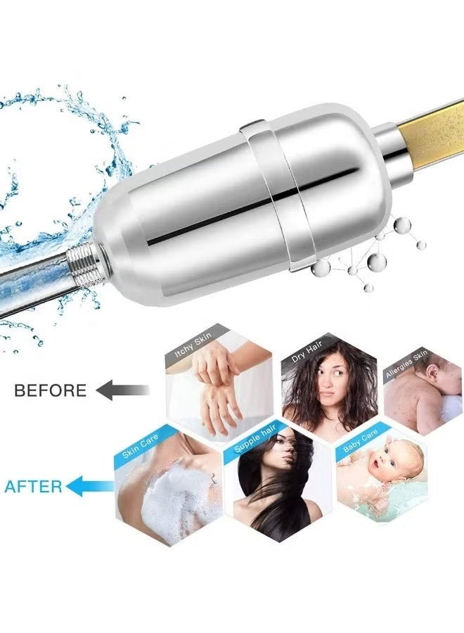Halamine 5 in 1 PH Meter, Professional Multi-parameter Combo Testing Meter，PH/TDS/EC/Salinity/Temp Meter for Water, High Accuracy Water Testing Kits for Drinking Water, Pools, Fish Tank, and Hydroponics & Shower Filter,10 Stage Shower Head Filter with 2 Replaceable Cartridges,Bathroom Kitchen Faucet Water Softener Purifier,Hard Water, Removes Chlorine Fluoride Heavy Metals Bundle - Image 4