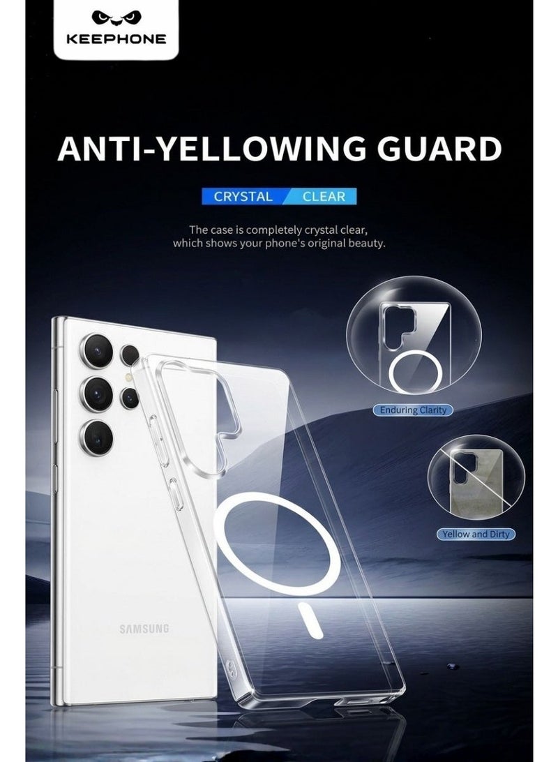 KeepHone Hybrid Pro Magnetic Clear Case for Galaxy S26 Ultra with Military-Grade Drop Protection, Anti-Yellowing PC Back & TPU Edge, Shockproof Corners, Ultra-Clear Slim Design, MagSnap & Wireless Charging Compatible, Scratch Resistant Protective Cover - Image 3