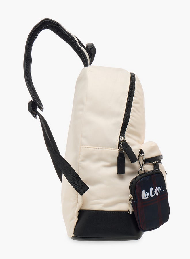 Lee Cooper Solid School Backpack and Zip Closure and Pouch - 31x15x41 cm  - Image 3