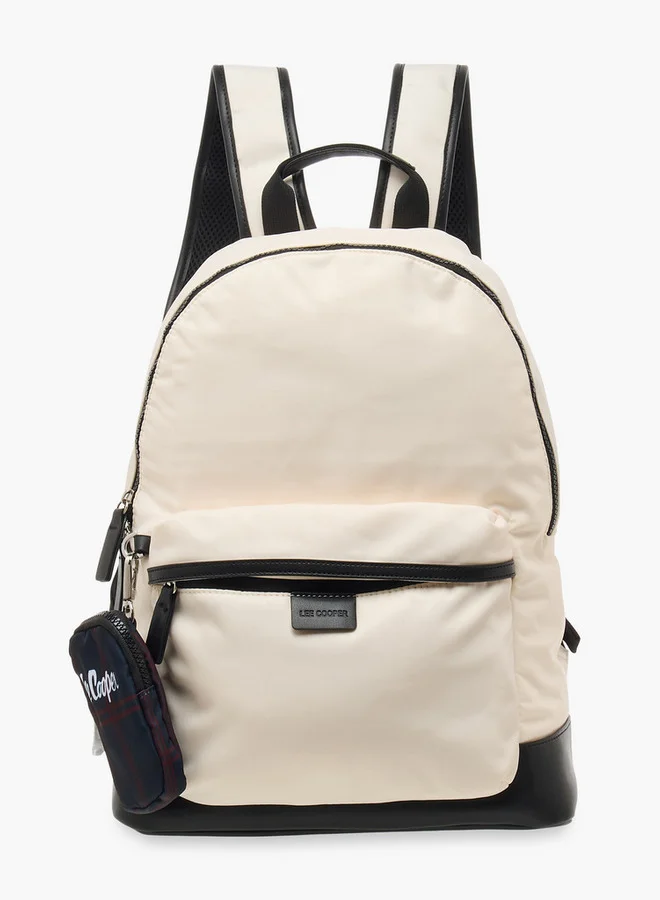 Lee Cooper Solid School Backpack and Zip Closure and Pouch - 31x15x41 cm