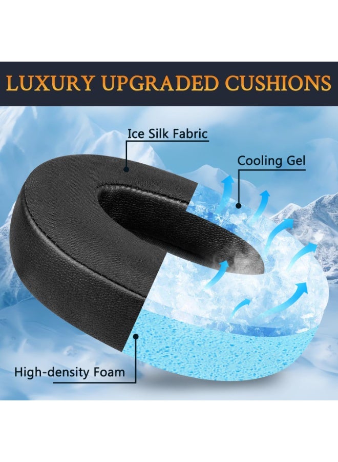 KISSUN Cooling Gel Earpads Replacement for Anker Soundcore Life Q30/Q35 Headphones, Ear Pads Cushions with Ice Silk Fabric, High-Density Noise Isolation Foam - Black - Image 4