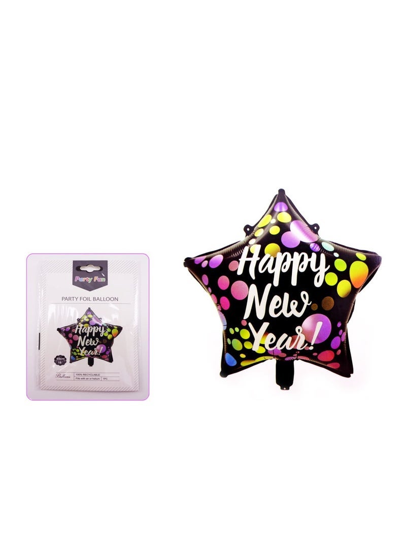PARTY FUN Happy New Year Foil Balloon 1pcs Ring in the Celebration with Shimmering Elegance - Image 2