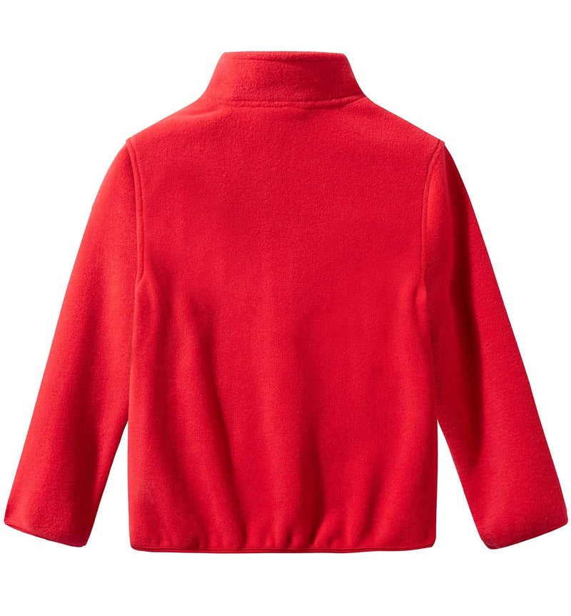 Spring&Gege Boys Full-Zip Polar Fleece Jacket Kids Solid School Uniform Outwear Jackets for Girls, Red, Size 9-10 Years - Image 2