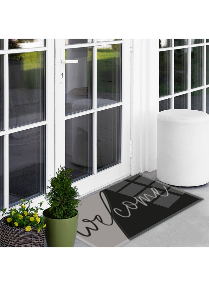 DECORITA - Glass Door Mat | Non-Slip Glass Mat | Welcome - Solid Color | - Image 1