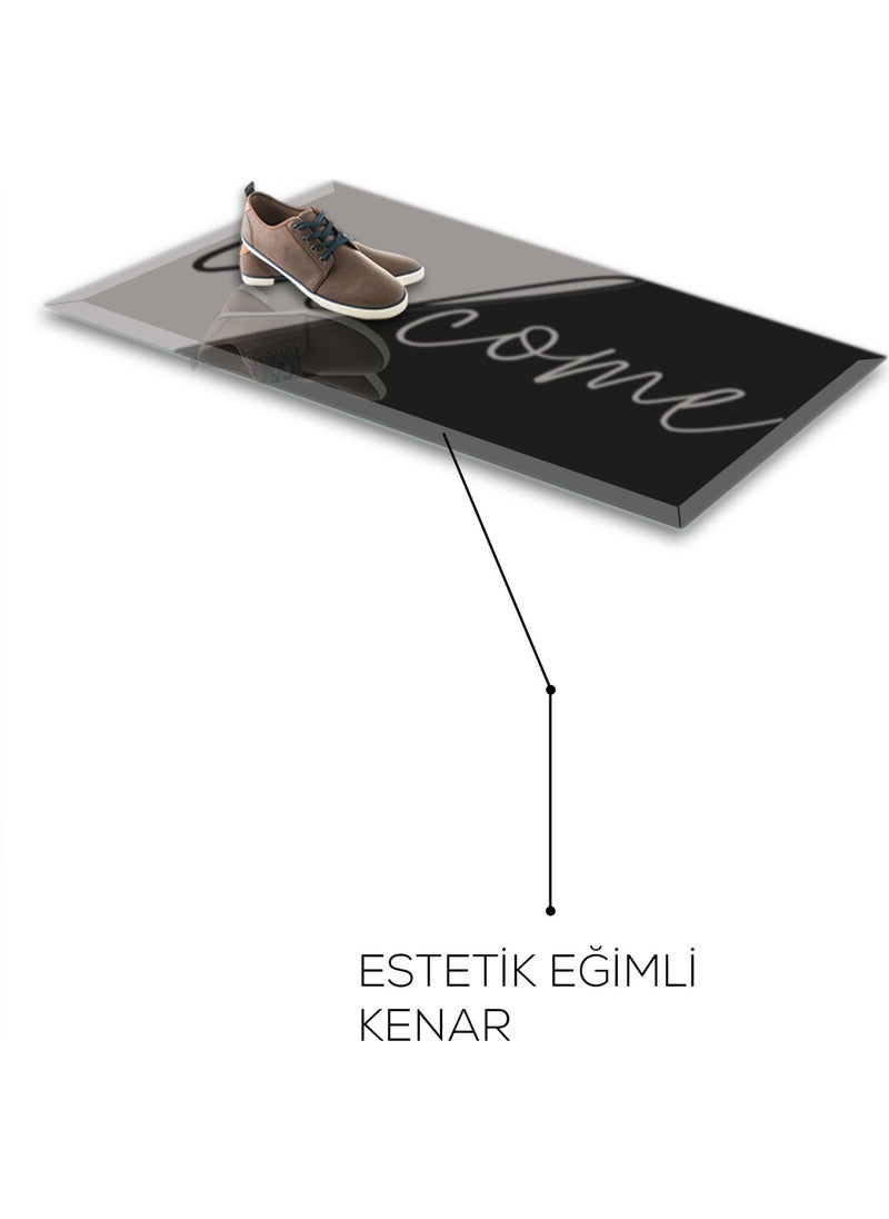 DECORITA - Glass Door Mat | Non-Slip Glass Mat | Welcome - Solid Color | - Image 1