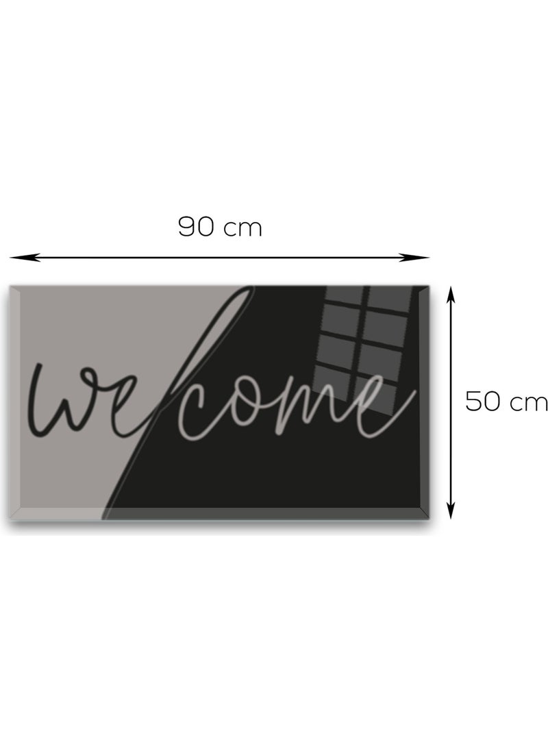 DECORITA - Glass Door Mat | Non-Slip Glass Mat | Welcome - Solid Color | - Image 1