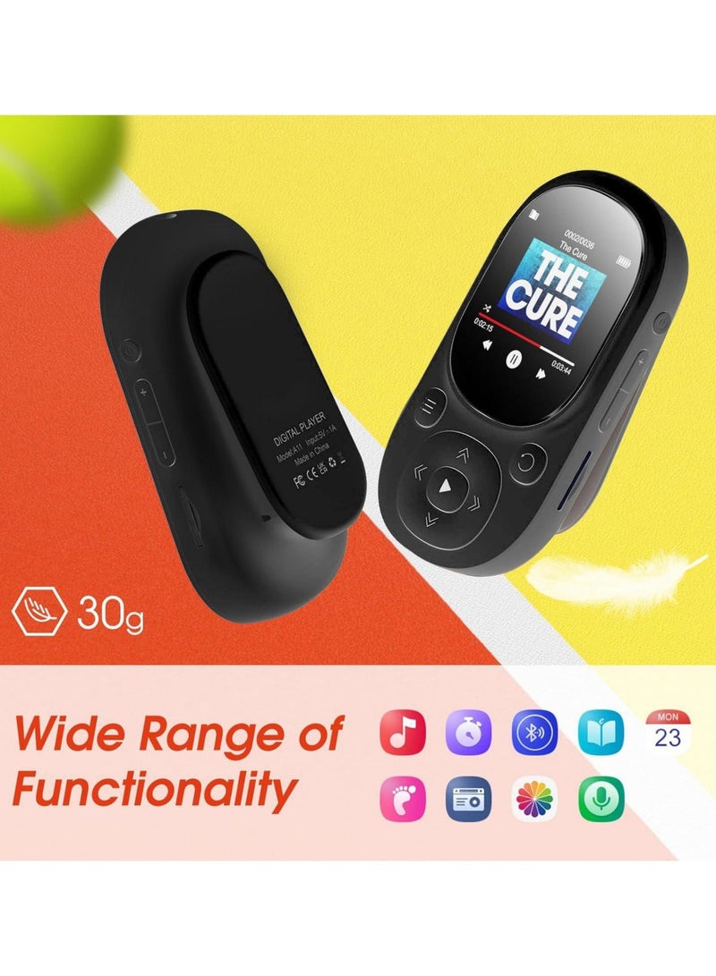 OasisLink MP3 player with a 1.5-inch screen, HiFi sound quality, and long battery life. Portable MP3 player with clip/pedometer for sports and running. Includes earphones (64GB). - Image 5