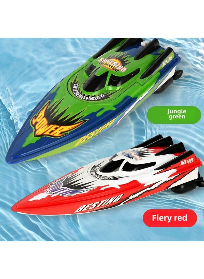 Export Remote Control Boat Speedboat Racing Boat Sailing High-speed Waterproof Electric Toy Boat C202-Colour:Green Battery Remote Control Boat  - Image 3