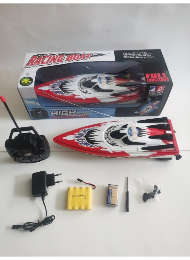 Export Remote Control Boat Speedboat Racing Boat Sailing High-speed Waterproof Electric Toy Boat C202-Colour:Green Battery Remote Control Boat  - Image 1